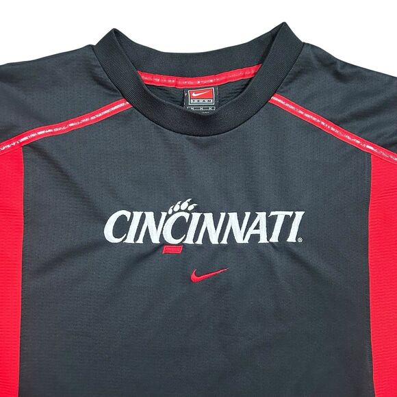 Vintage Cincinnati Bearcats Mens Medium Nike Center Swoosh Team Warm Up Shirt - Picture 2 of 13